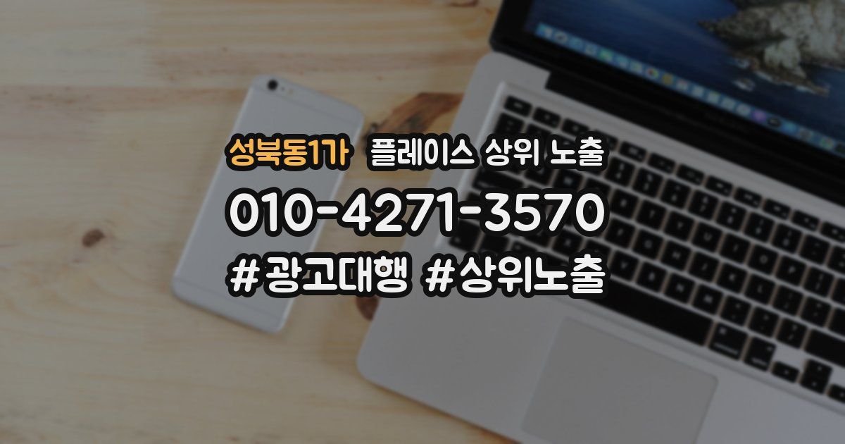 성북동1가 플레이스 상위 노출
