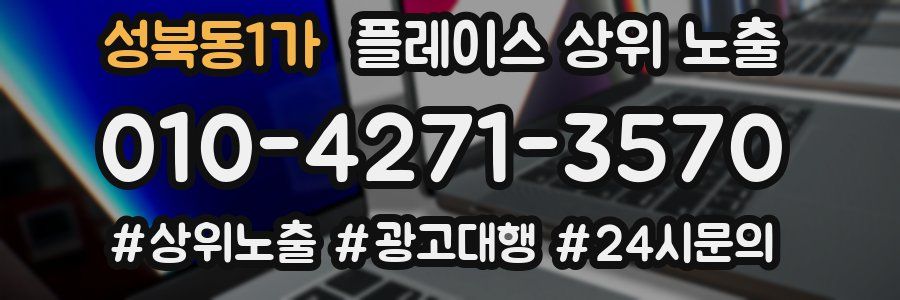 성북동1가 플레이스 상위 노출