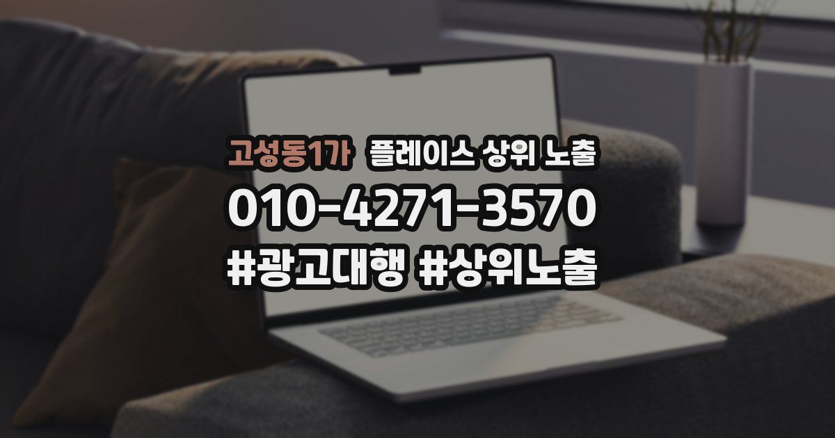 고성동1가 플레이스 상위 노출