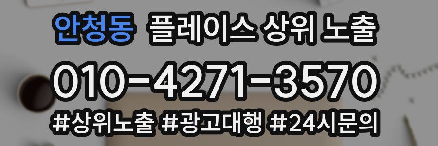 안청동 플레이스 상위 노출