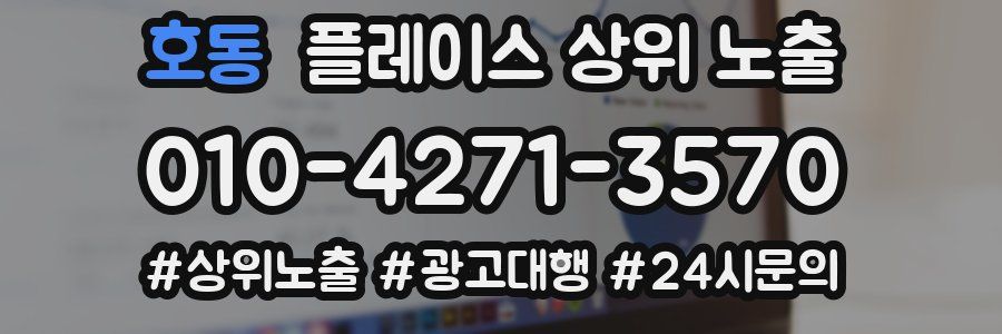 호동 플레이스 상위 노출