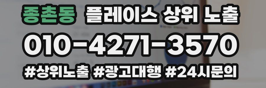 종촌동 플레이스 상위 노출