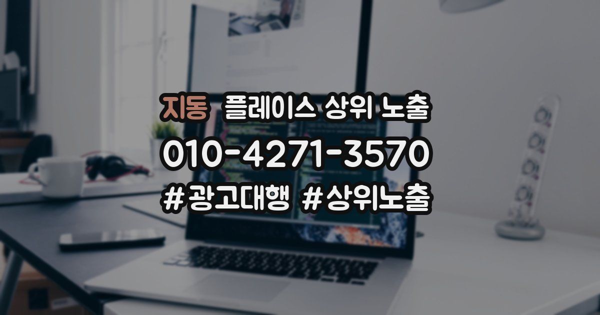 지동 플레이스 상위 노출
