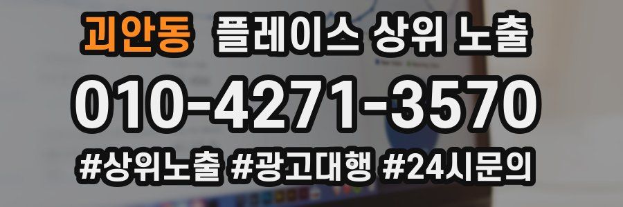 괴안동 플레이스 상위 노출