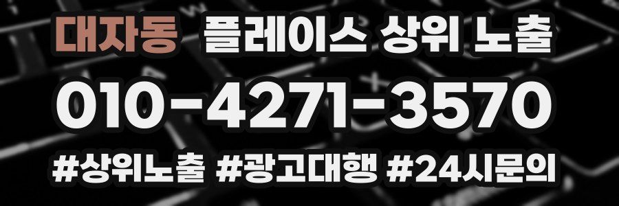 대자동 플레이스 상위 노출