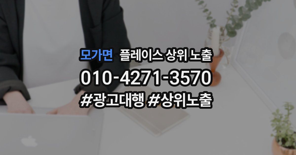 모가면 플레이스 상위 노출