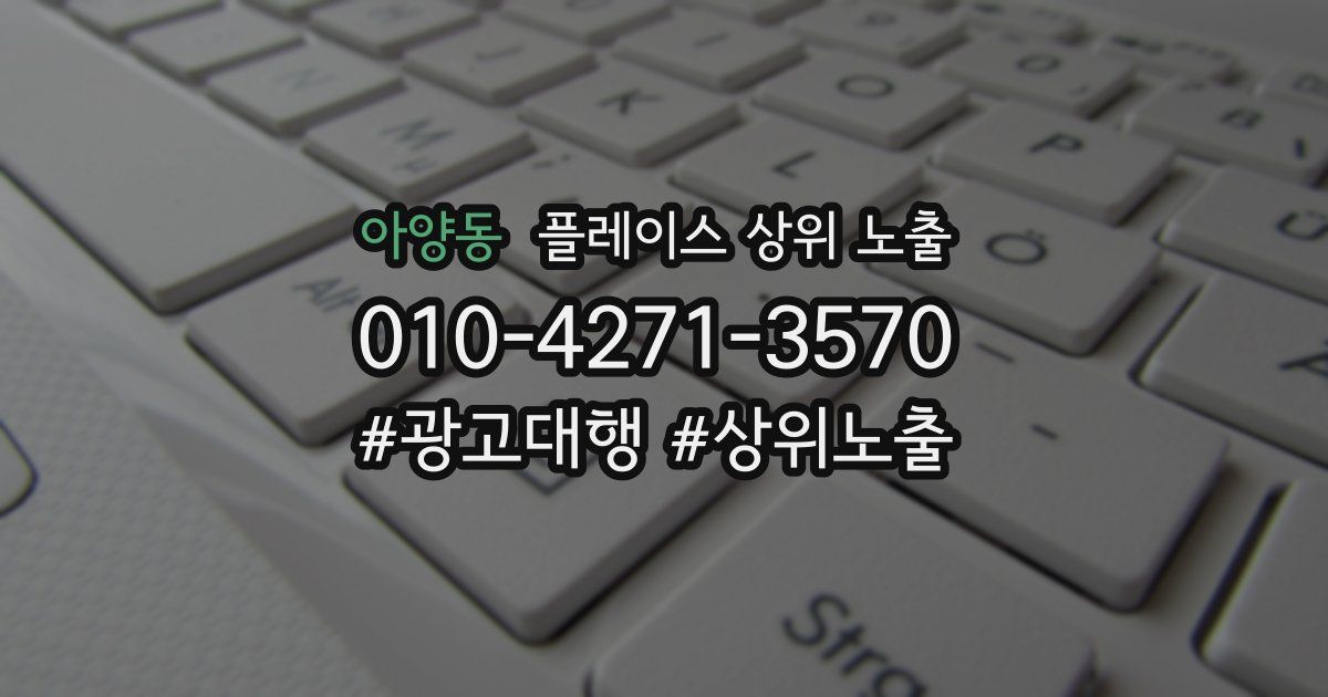 아양동 플레이스 상위 노출