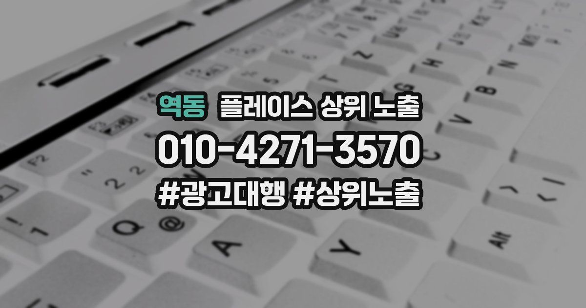 역동 플레이스 상위 노출
