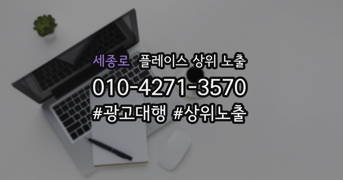 세종로 플레이스 상위 노출