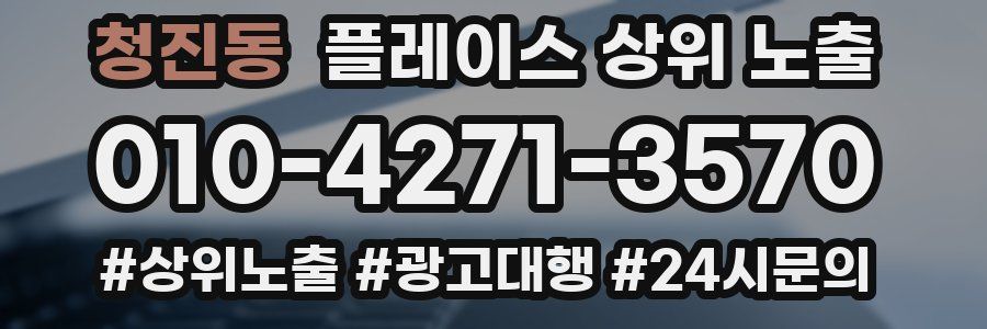 청진동 플레이스 상위 노출