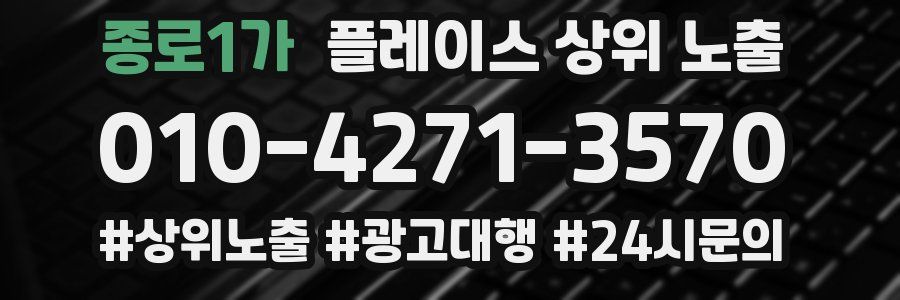 종로1가 플레이스 상위 노출