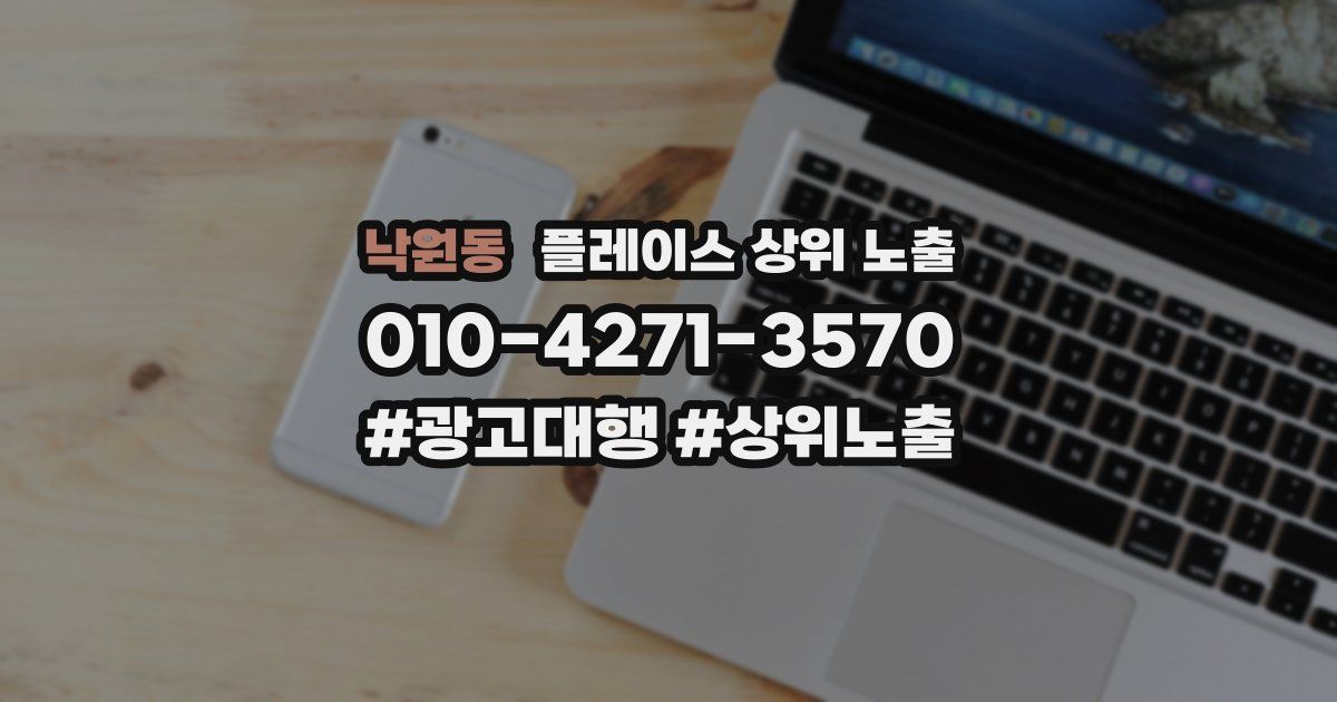 낙원동 플레이스 상위 노출