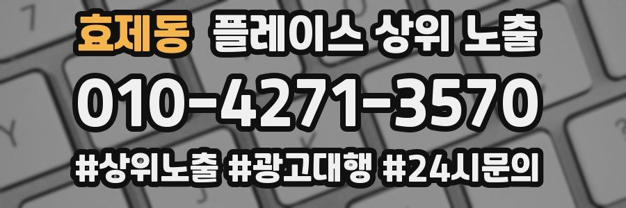 효제동 플레이스 상위 노출