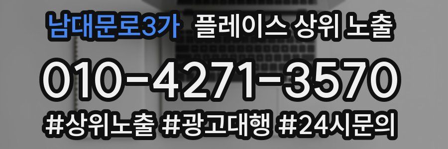 남대문로3가 플레이스 상위 노출