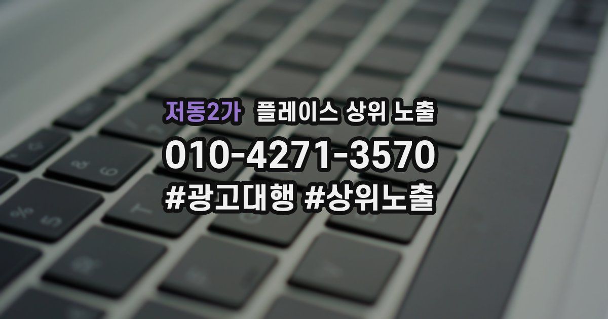 저동2가 플레이스 상위 노출