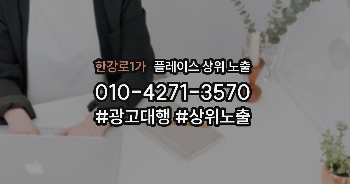 한강로1가 플레이스 상위 노출