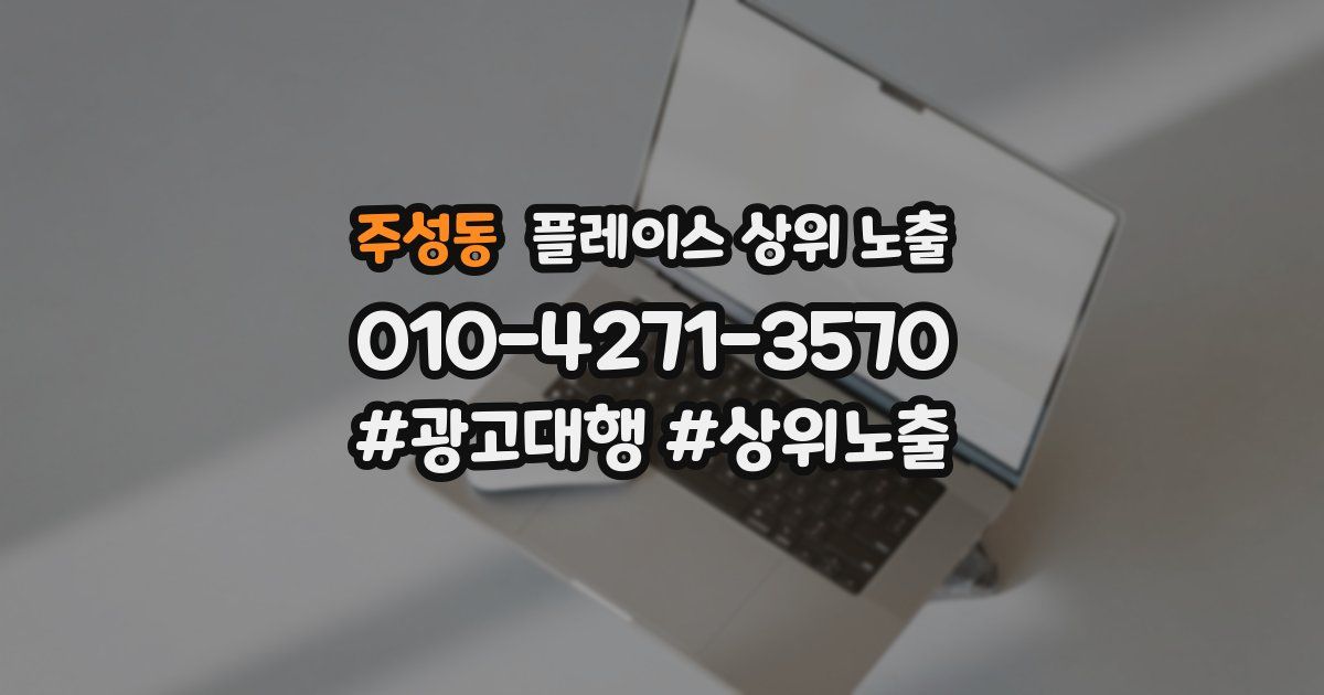 주성동 플레이스 상위 노출