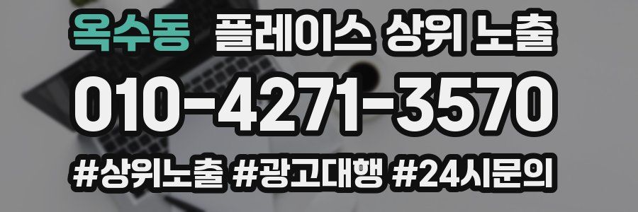 옥수동 플레이스 상위 노출