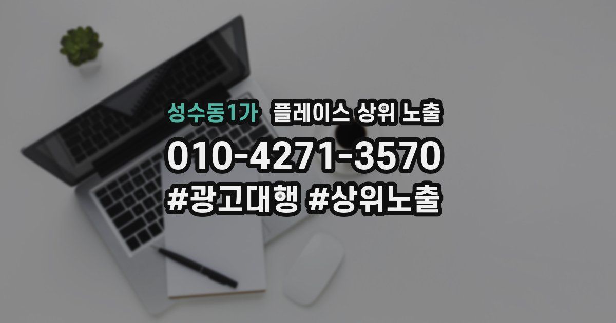 성수동1가 플레이스 상위 노출