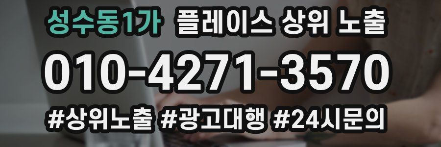 성수동1가 플레이스 상위 노출