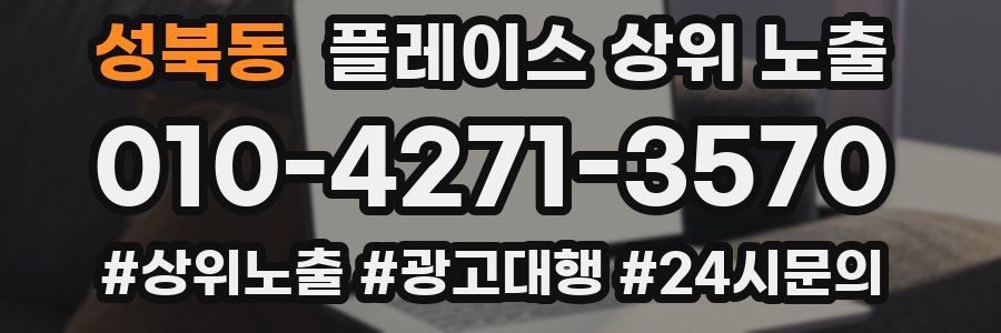 성북동 플레이스 상위 노출