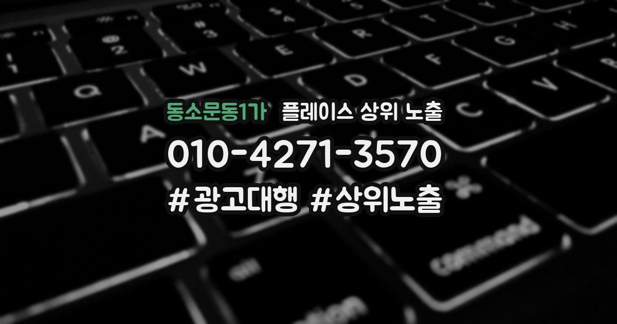동소문동1가 플레이스 상위 노출