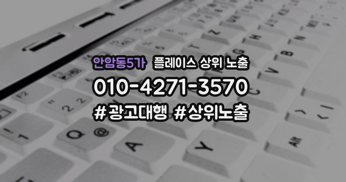 안암동5가 플레이스 상위 노출