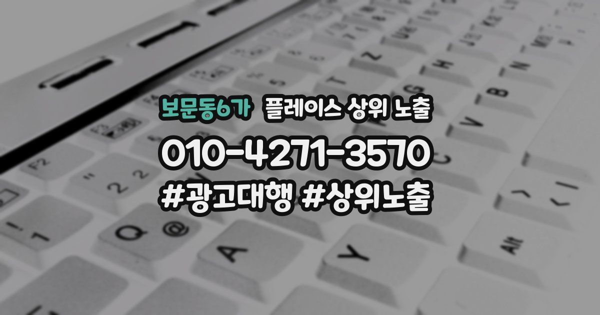 보문동6가 플레이스 상위 노출