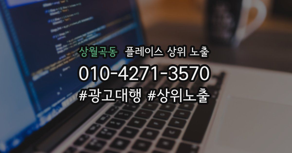 상월곡동 플레이스 상위 노출