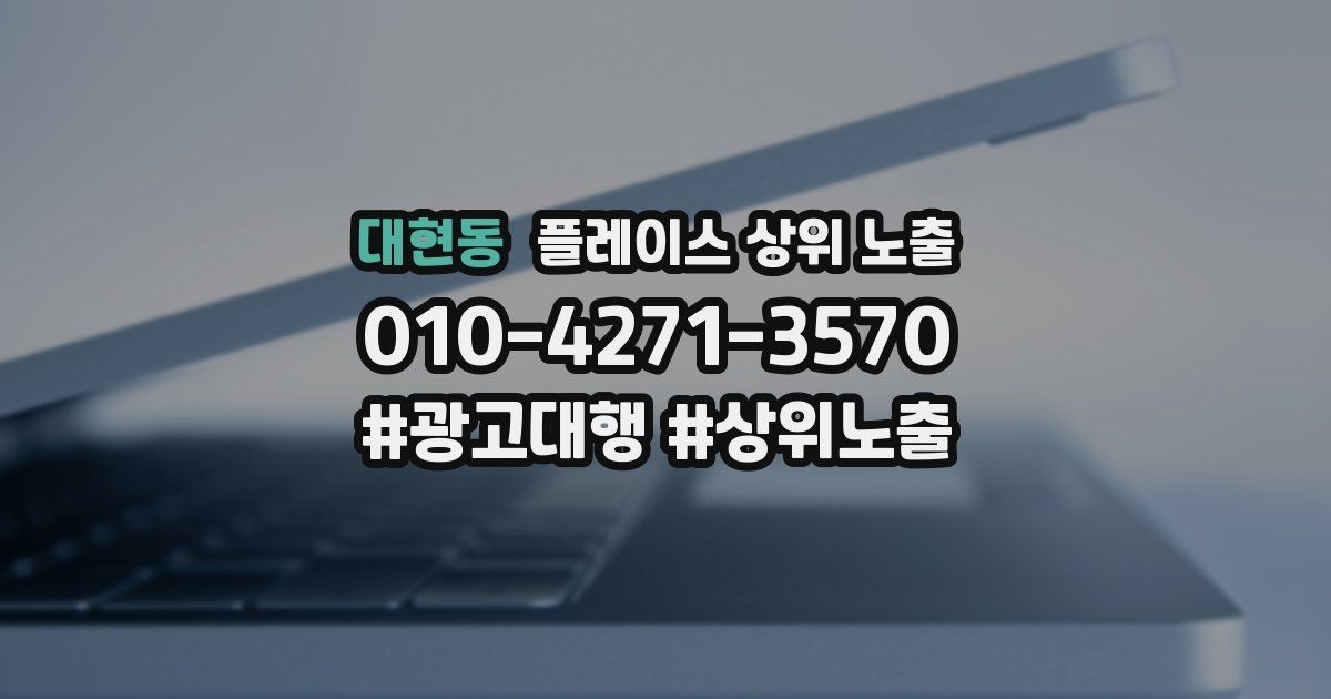 대현동 플레이스 상위 노출