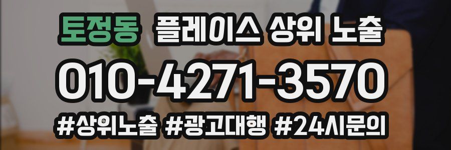 토정동 플레이스 상위 노출