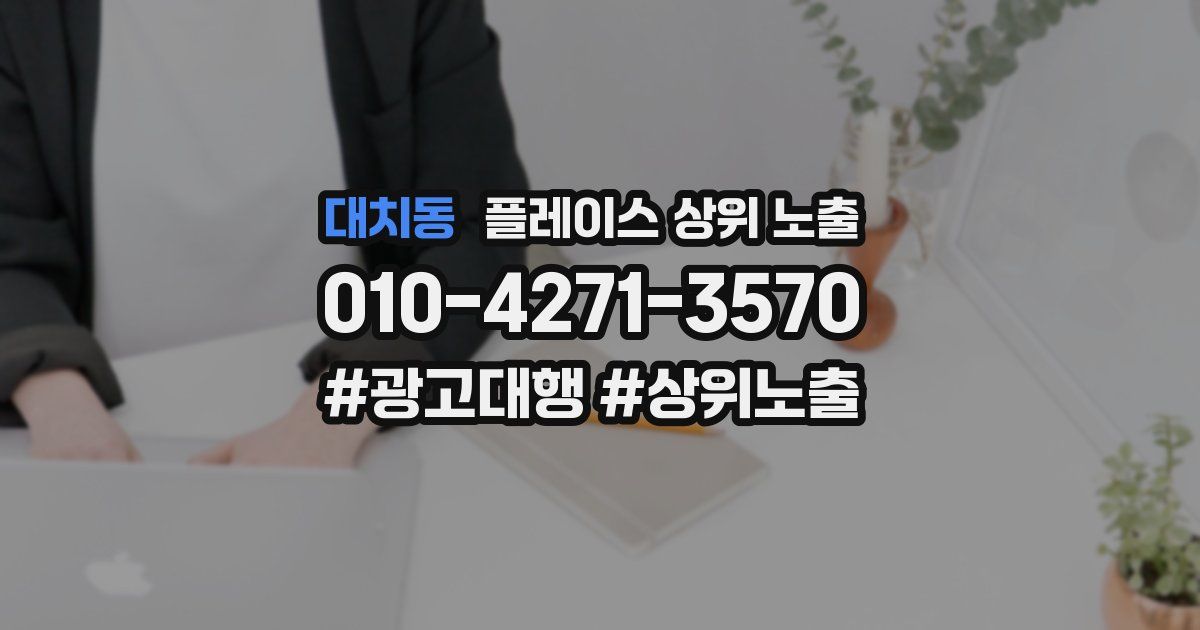 대치동 플레이스 상위 노출