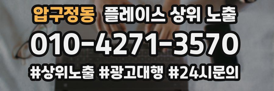 압구정동 플레이스 상위 노출