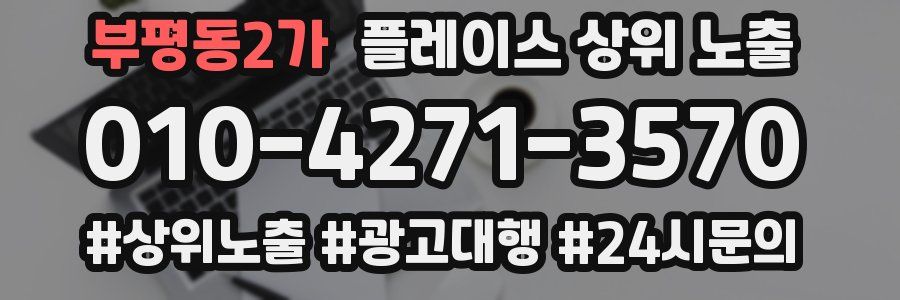 부평동2가 플레이스 상위 노출