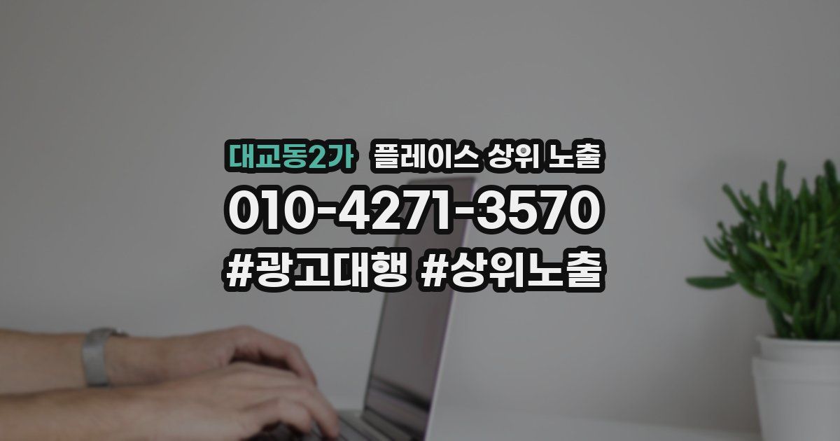 대교동2가 플레이스 상위 노출