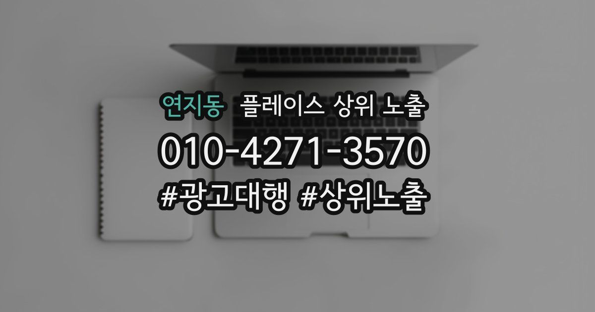 연지동 플레이스 상위 노출