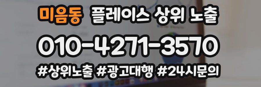 미음동 플레이스 상위 노출