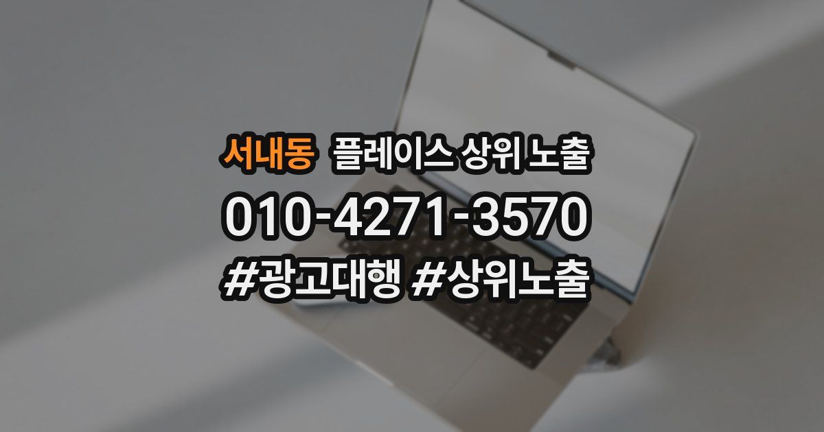 서내동 플레이스 상위 노출