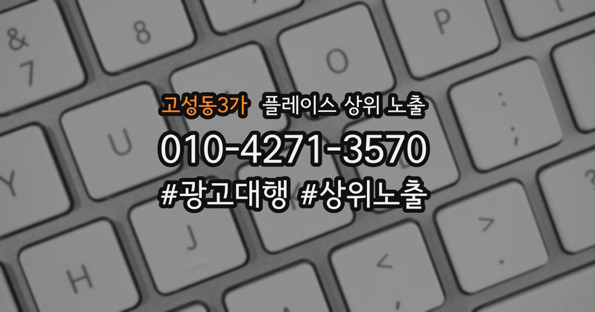 고성동3가 플레이스 상위 노출