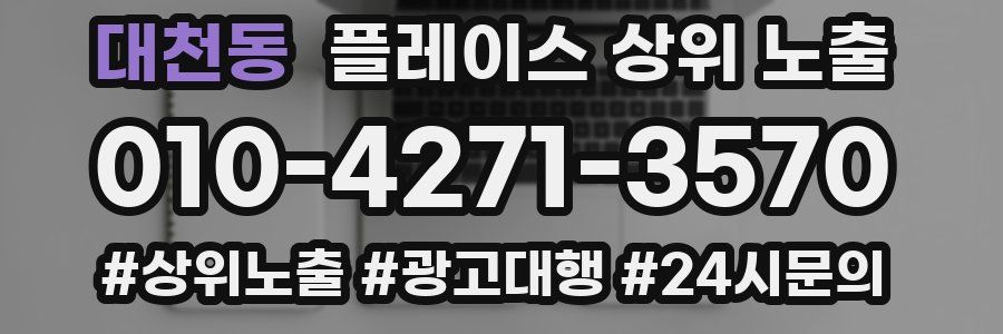 대천동 플레이스 상위 노출