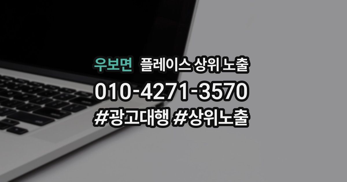 우보면 플레이스 상위 노출