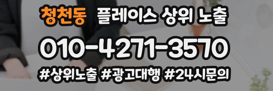청천동 플레이스 상위 노출