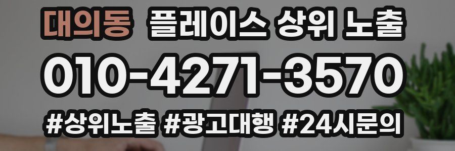 대의동 플레이스 상위 노출