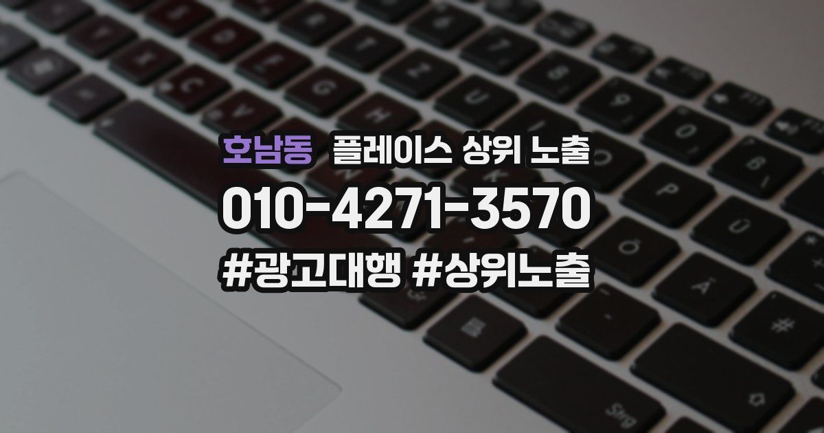 호남동 플레이스 상위 노출