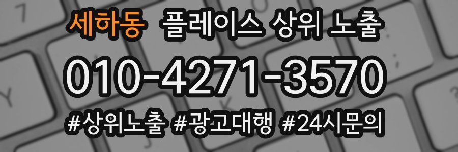 세하동 플레이스 상위 노출