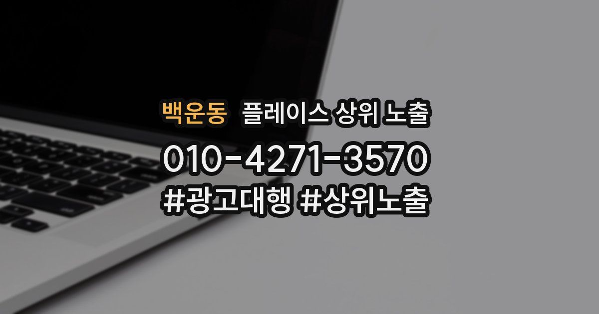 백운동 플레이스 상위 노출