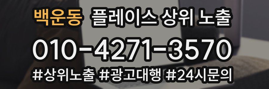 백운동 플레이스 상위 노출