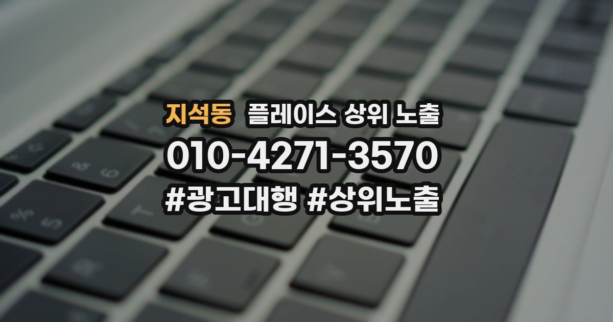 지석동 플레이스 상위 노출