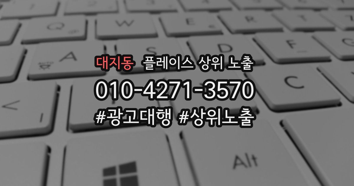 대지동 플레이스 상위 노출