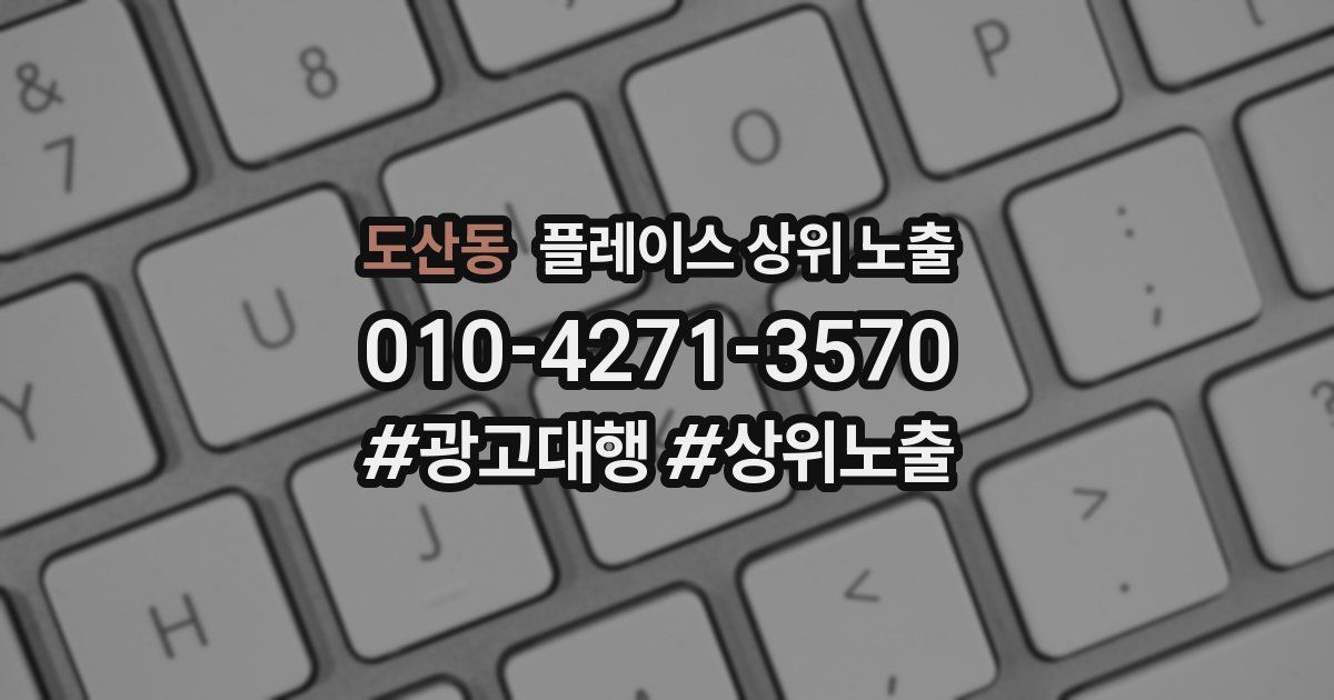 도산동 플레이스 상위 노출